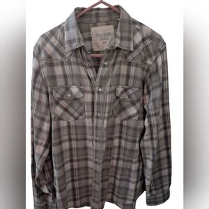 Guess Gray Plaid Button-Up Shirt